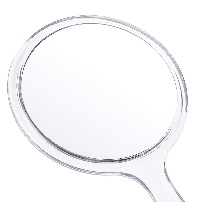 TOPYHL Makeup Hand Mirror, Double-Sided 3X 1x Magnifying Large Travel Handheld Mirror Cosmetic Mirror Acrylic Clear Finish Round Mirror (Clear) - Image 3